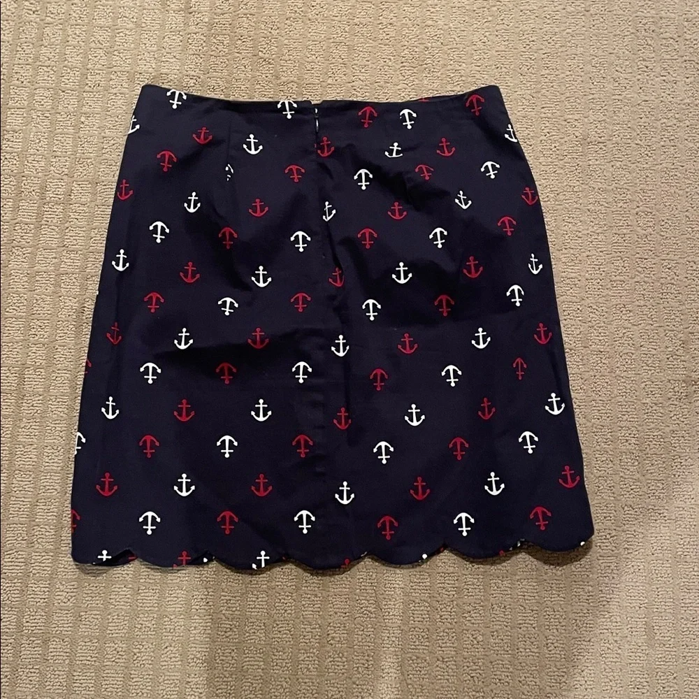 Talbots Navy Mini Skirt with Red and White Anchors